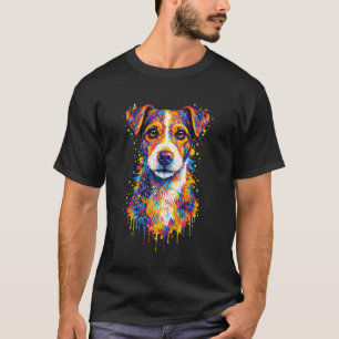 Farbporträt eines Jack Russell Terrier Hundes T-Shirt