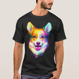 Farbporträt eines Welsh Corgi T-Shirt