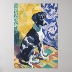 Farbporträt Kunst Druck Malerisch Modern Hund Poster