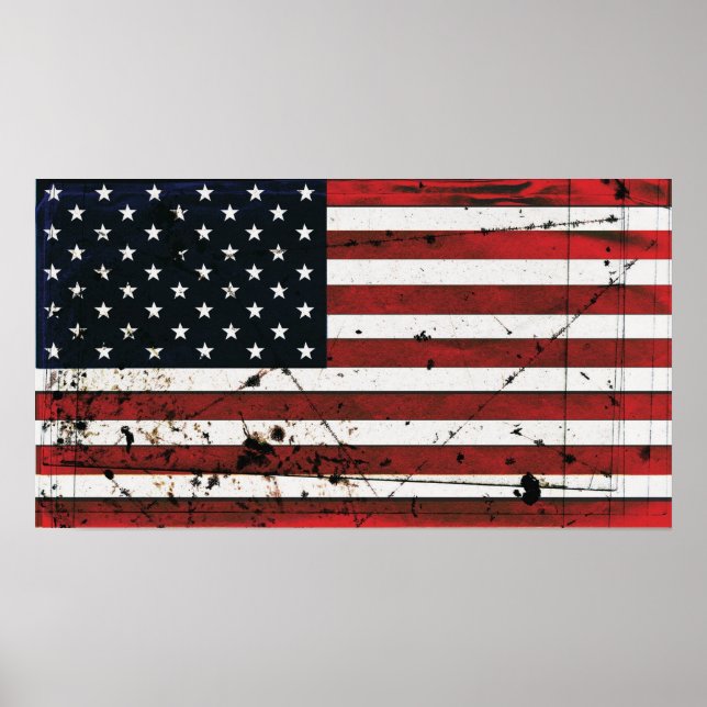 Farbposter der amerikanischen Flagge Poster (Vorne)