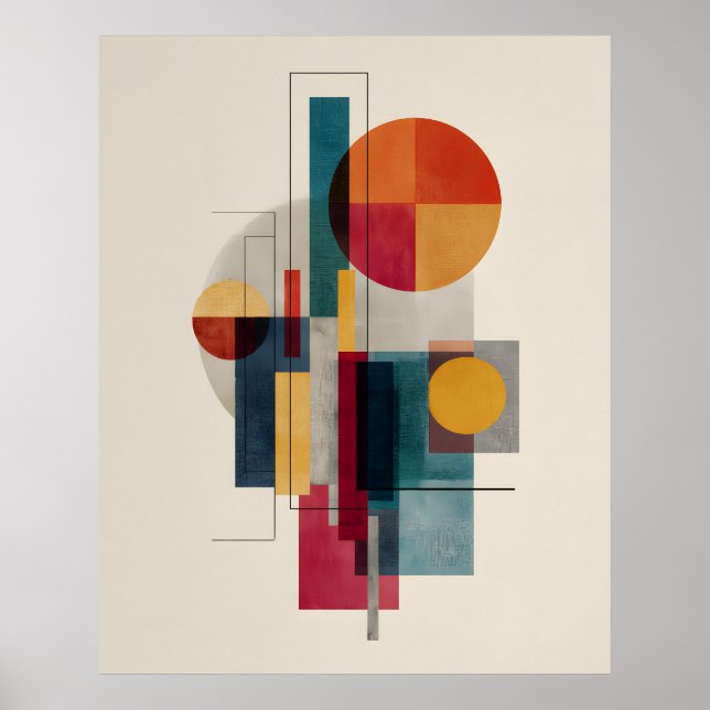 Farbposter der geometrischen abstrakten Kunst des  Poster (Vorne)