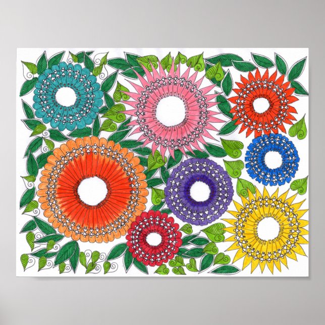 Farbposter für warli Kunst Poster (Vorne)