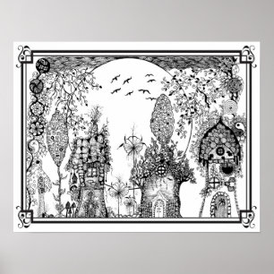 Farbposter "MrsDee's Gnome Tiny Zuhause" Poster