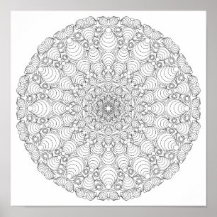 Farbposter - optische Illusion Mandala Poster