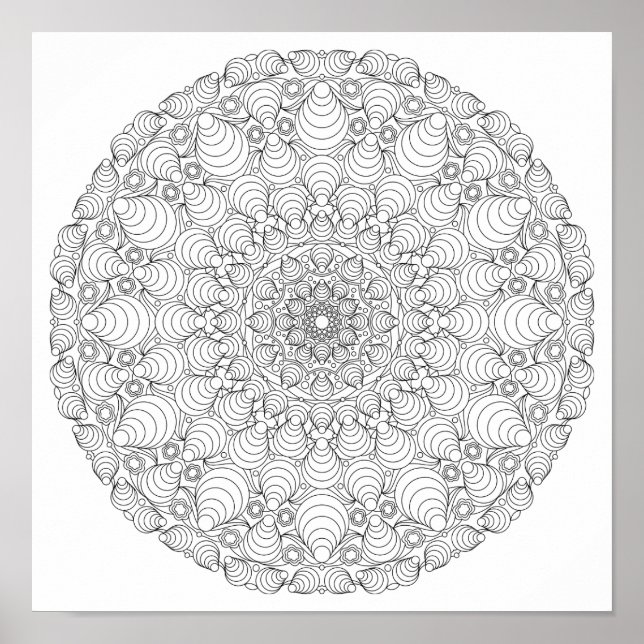 Farbposter - optische Illusion Mandala Poster (Vorne)
