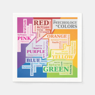 Farbpsychologie Word Cloud Illustration Boxen Serviette