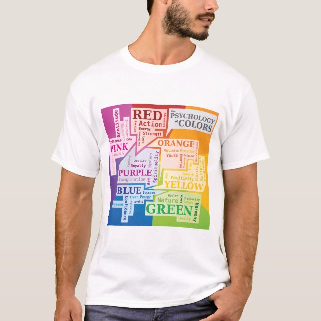 Farbpsychologie Word Cloud Illustration Boxen T-Shirt (Vorderseite)
