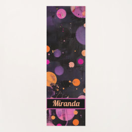 Farbpunkte Acryl Lackierstil mit Namen Yogamatte