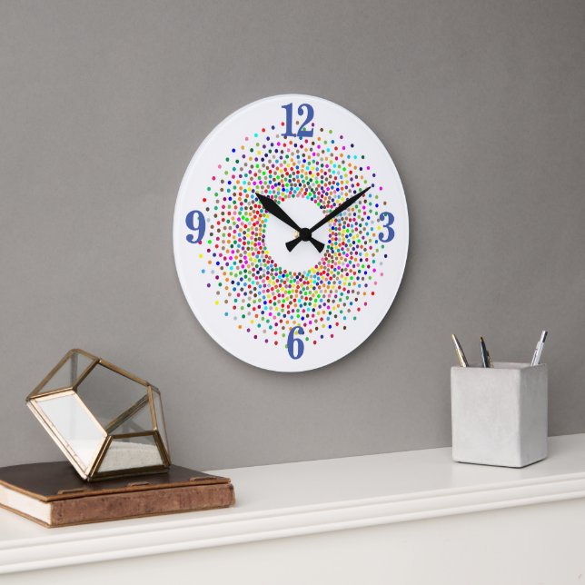 Farbpunkte Große Wanduhr (Büro)