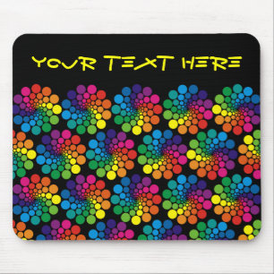 Farbpunktkreismuster + Ihr Rücken. & Text Mousepad