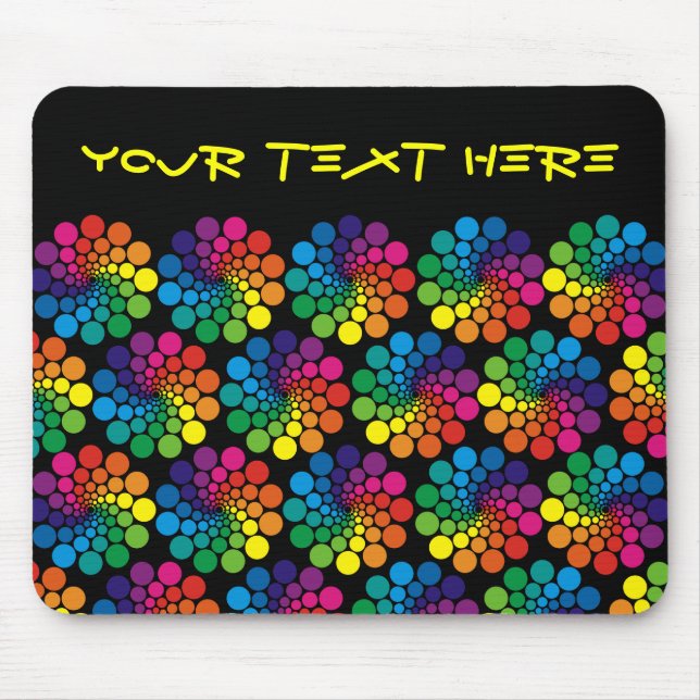 Farbpunktkreismuster + Ihr Rücken. & Text Mousepad (Vorne)