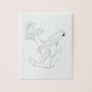 Farbpuzzle für Nautische Papagei Puzzle