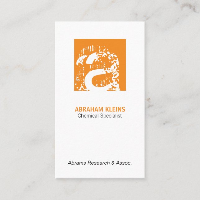 Farbquadrat Monogramm (orange) Visitenkarte (Vorderseite)