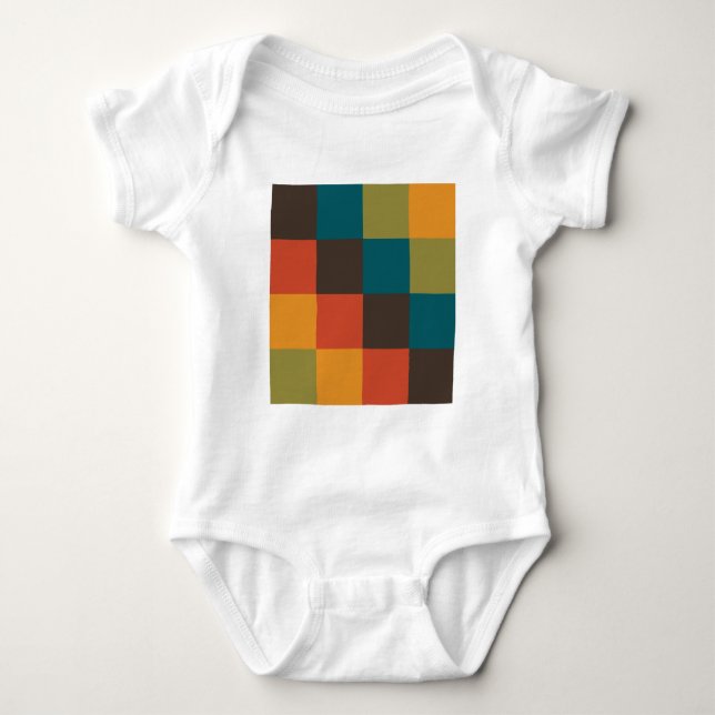 Farbquadrate Baby Strampler (Vorderseite)