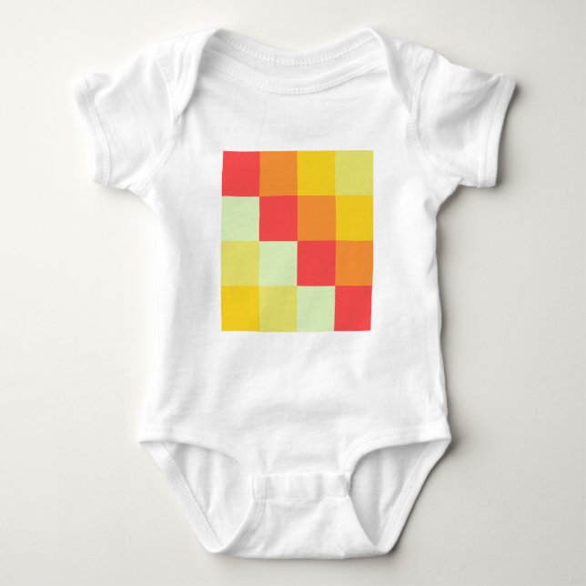 Farbquadrate Baby Strampler (Vorderseite)