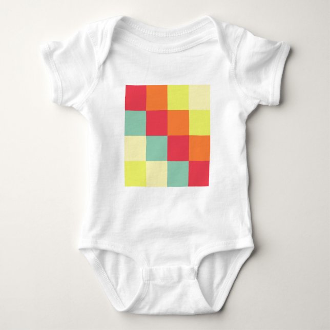 Farbquadrate Baby Strampler (Vorderseite)