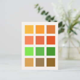Farbquadrate (Herbst) Postkarte