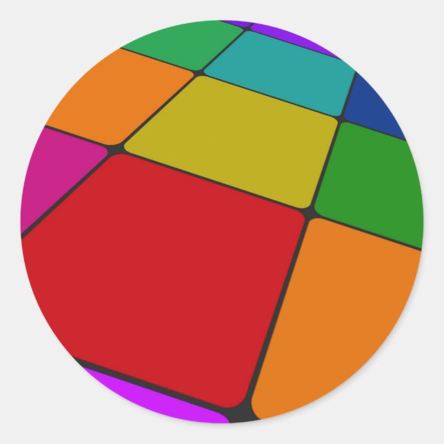 Farbquadrate Runder Aufkleber (Vorderseite)