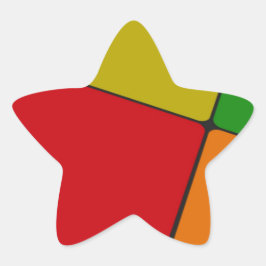 Farbquadrate Stern-Aufkleber