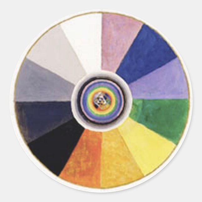 Farbrad, Abstrakte Kunst Runder Aufkleber (Vorderseite)