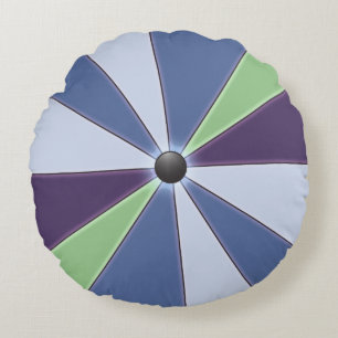 Farbrad blau rundes kissen