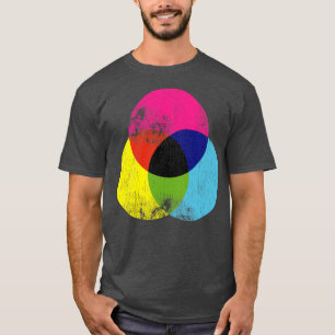 Farbrad des gestörten CMYK Graphic Artist T-Shirt
