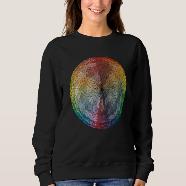 Farbrad Handgezogener digitaler Regenbogen Sweatshirt (Vorderseite)