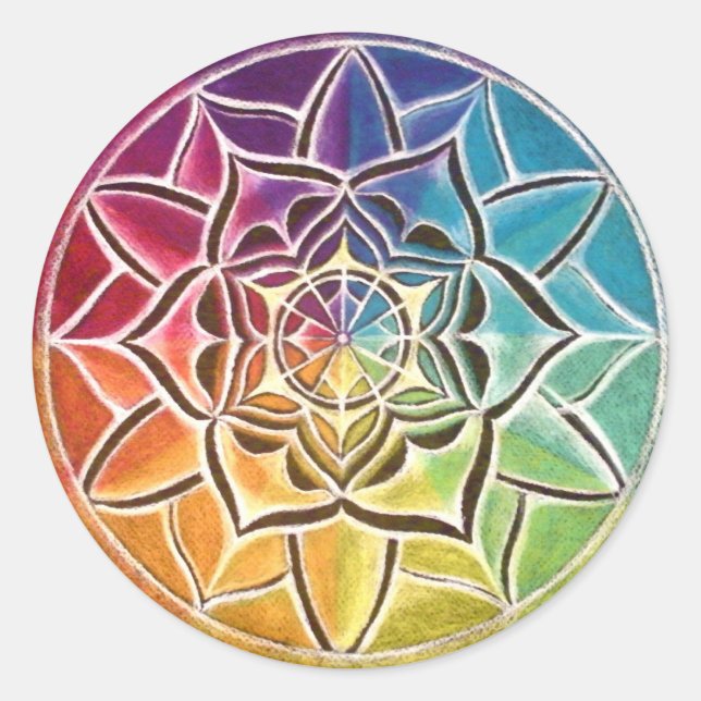 Farbrad Mandala Sticker (Vorderseite)