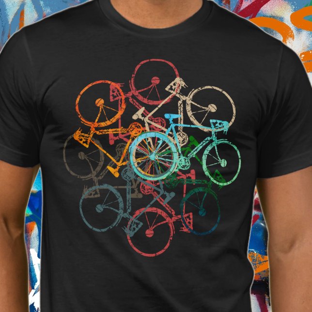 Farbräder . Radfahren / Fahrradfahren schwarz T-Shirt (Von Creator hochgeladen)