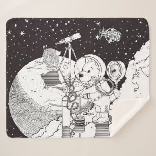 Farbraum mit einem Astronauten-Welpe Sherpadecke