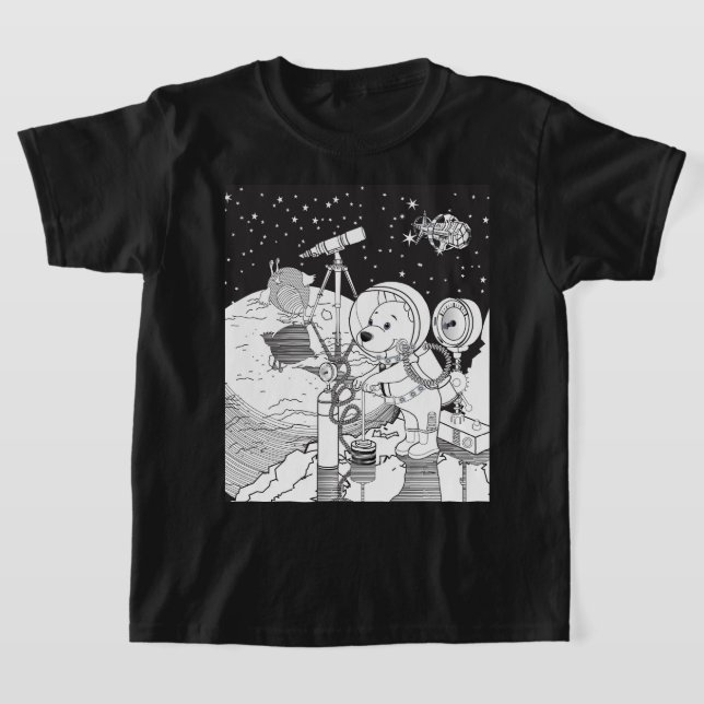 Farbraum mit einem Astronauten-Welpe T-Shirt (Ablage )