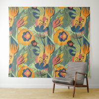 Farbreiche exotische Blume - nahtloses Muster