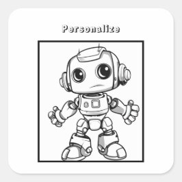 Farbroboter Quadratischer Aufkleber