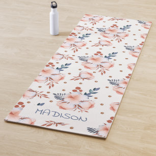 Farbrosa Blume Muster Yogamatte