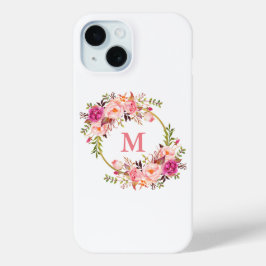 Farbrosa Blumenkronen Monogramm Case-Mate iPhone Hülle