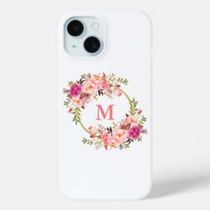 Farbrosa Blumenkronen Monogramm Case-Mate iPhone Hülle