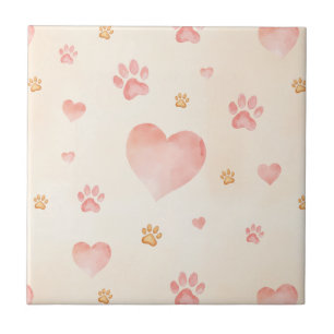 Farbrosa Herz- und Druckmuster Fliese