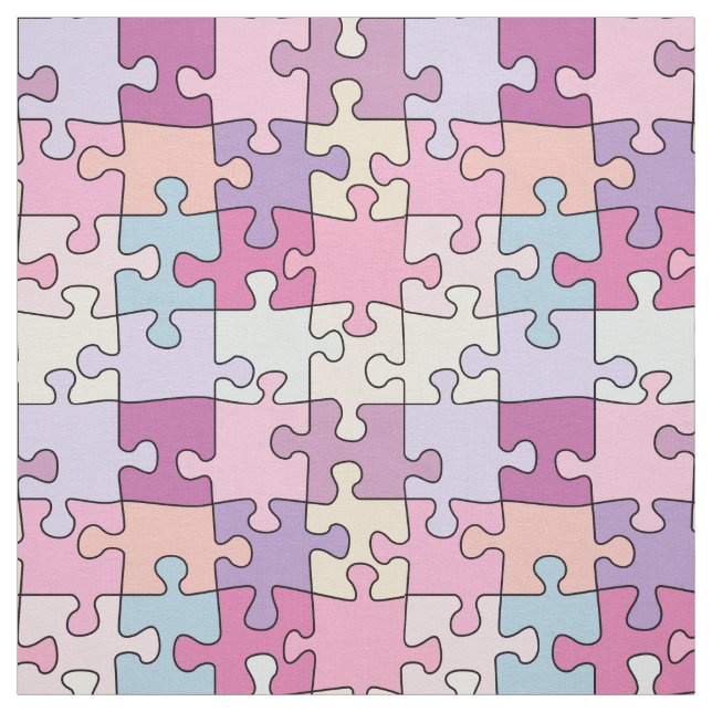 Farbrosa Pastellpuzzle Puzzle-Muster Stoff (Muster)