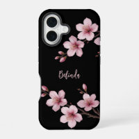 Farbrosa Schwarzer Kirschblossom Monogramm