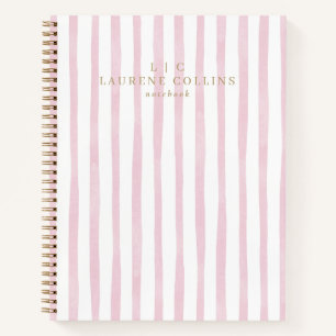 Farbrosa Streifen Modernes Notebook Notizbuch