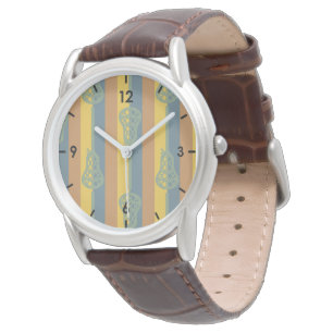Farbrost-Retro-Lacrosse-Sticks und Streifen Armbanduhr