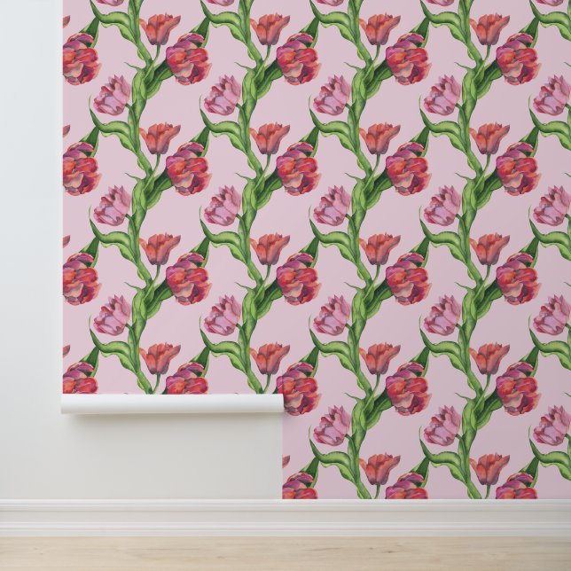 Farbrote Blume Tapete (Anwendung)