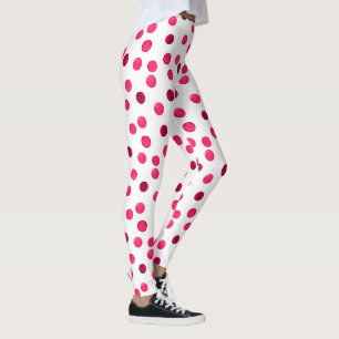 Farbrotes Polka-Punktmuster Leggings