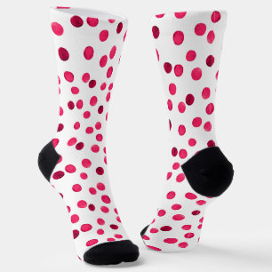 Farbrotes Polka-Punktmuster Socken