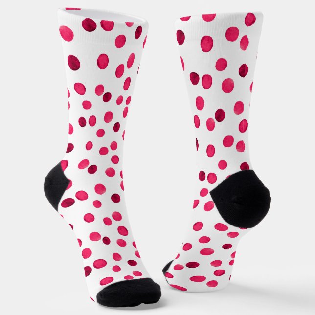 Farbrotes Polka-Punktmuster Socken (Gewinkelt)