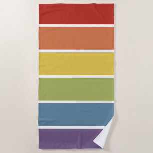 Farbrotes Retro-Regenbogen-LGBT-Muster Strandtuch