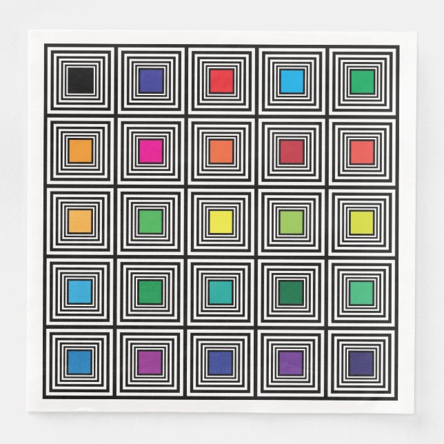 Farbschatten hypnotische quadratische Farbziele Serviette (Vorderseite)