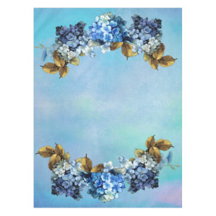 Farbschattierungen von Blue Watercolor Hydrangeas Tischdecke