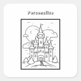 Farbschloss Persönlich gestalten Quadratischer Aufkleber