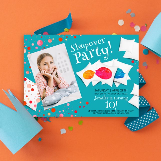 FarbschlupfKatzen Schlummerschläfer Party Foto Einladung (Von Creator hochgeladen)